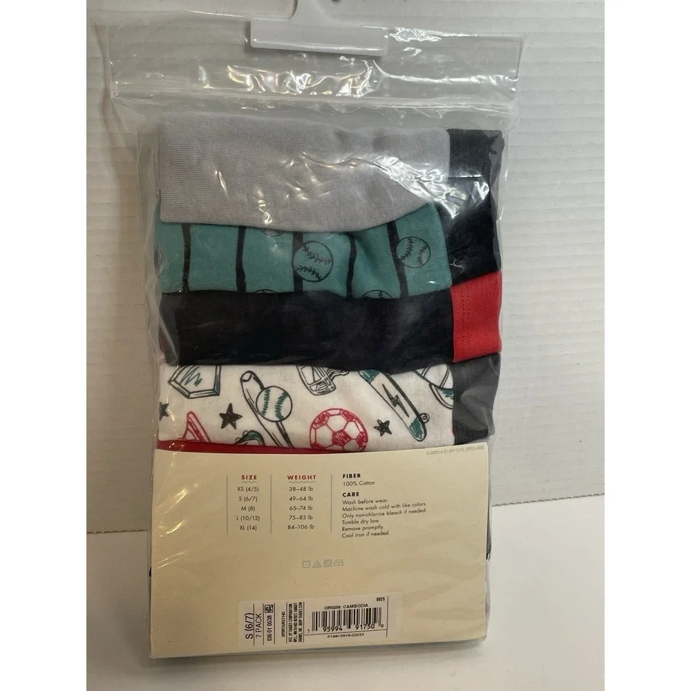 Cat & Jack Boxer Briefs Boys 7 Pack Sport Solid Print Size S (6/7) Underwear